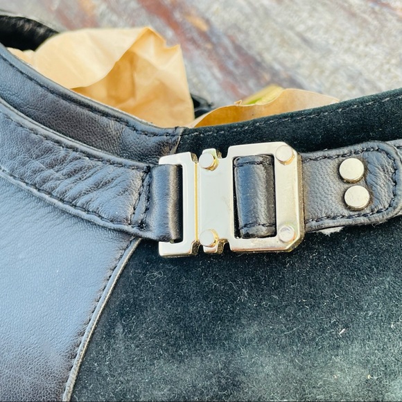 Vince Camuto Leather Suede Cut Out Heels Crop Booties - Picture 12 of 16